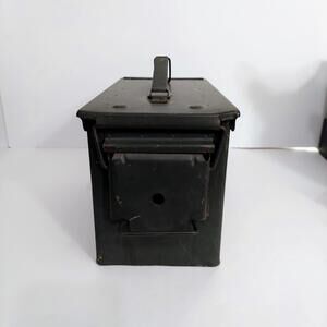 Military M2A1 50 Cal Metal Ammo Case Can – Green